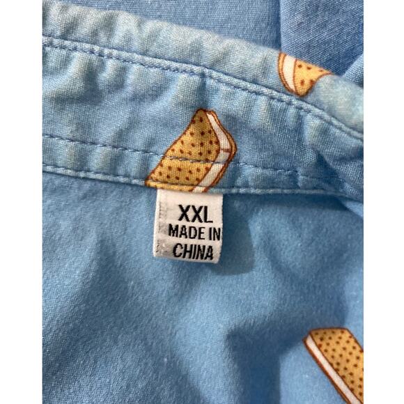 Public Art Ice Cream Sandwich Button Down Men Shirt Size XXL Stretch Art To Wear - Picture 8 of 10